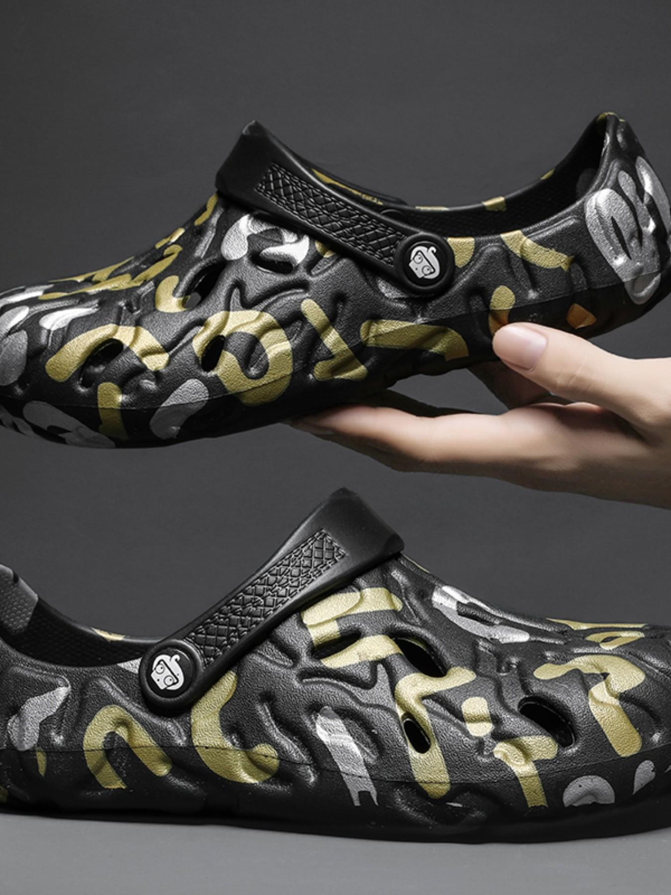 Men's Casual Beach Shoes, All-Season Eva Sandals, Breathable Hollow Out Slippers, Indoor Outdoor Wear, Student Friendly, Comfortable Footwear