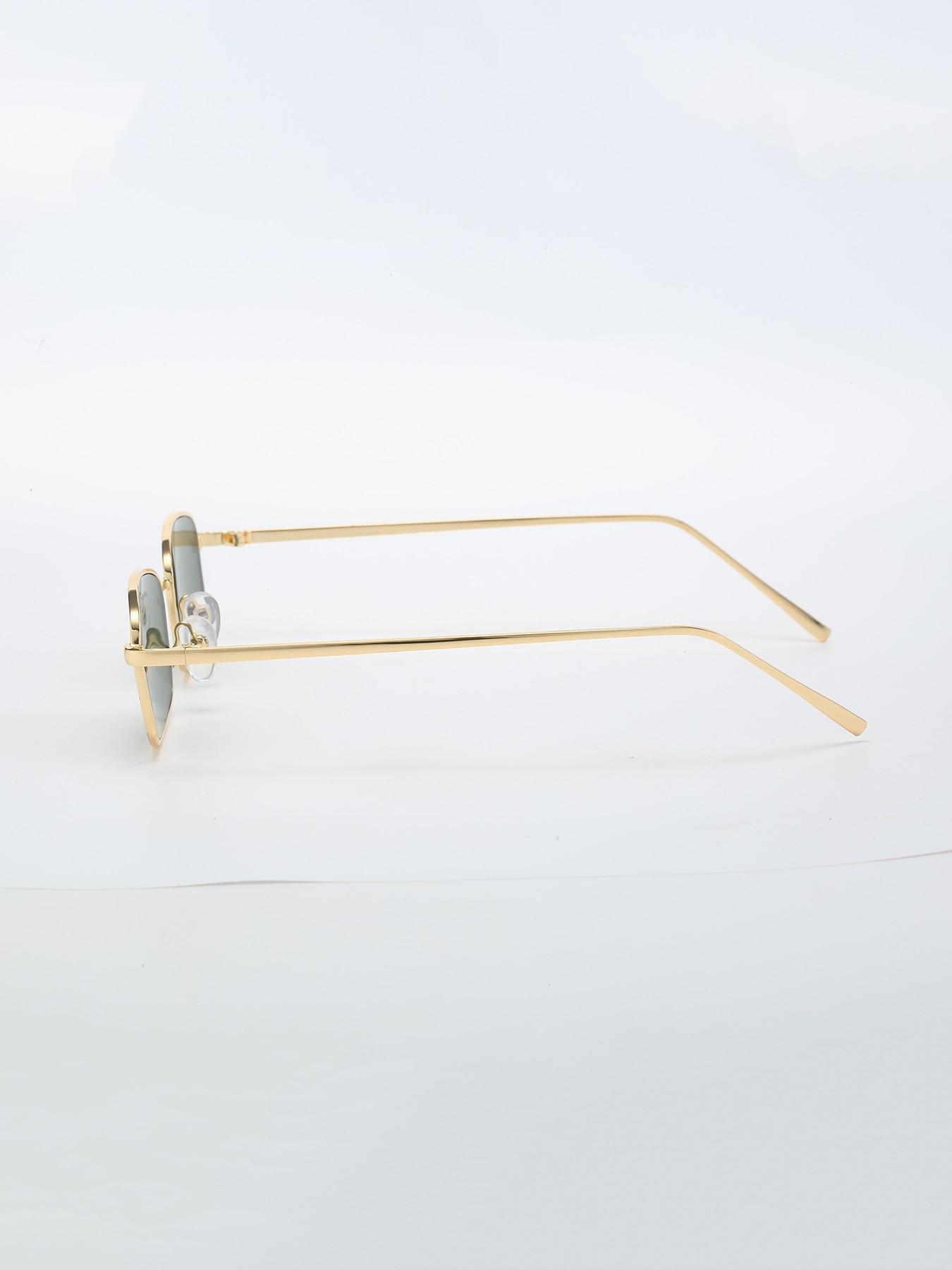 Women's Metal Rectangular Small Frame Glasses, Elegant Vintage Fashion, Lightweight and Stylish, Perfect for Daily Wear