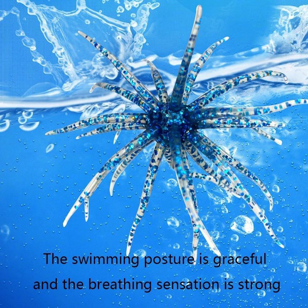 Lure Bait for Black Pits, Realistic Sea Urchin Soft Fishing Lures,  Floating TPR Swimbait with Reflective Stars, Soft Artificial Sea Urchin Lures for Shore, Trout, River, Lake, Saltwater, Slow Sinking & Floating Options for Drop Shot & Finesse Fishing