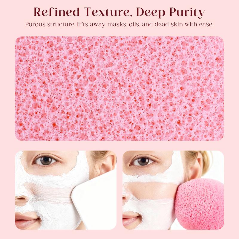 Sybler Facial Cleansing Sponge 3-Pack, Soft Exfoliating Sponges for Face Wash, Makeup Remover & Deep Cleansing, Reusable & Quick-Drying Facial Pads with Hand Strap, Pointed Tip & Hanging Loop