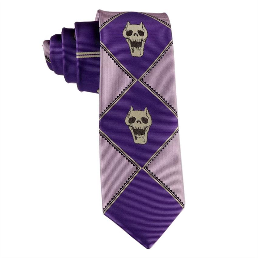 Anime JoJo's Bizarre Adventure Tie Kira Yoshikage Halloween Cosplay Costume Accessories KILLER QUEEN Skull Heavens Door Necktie