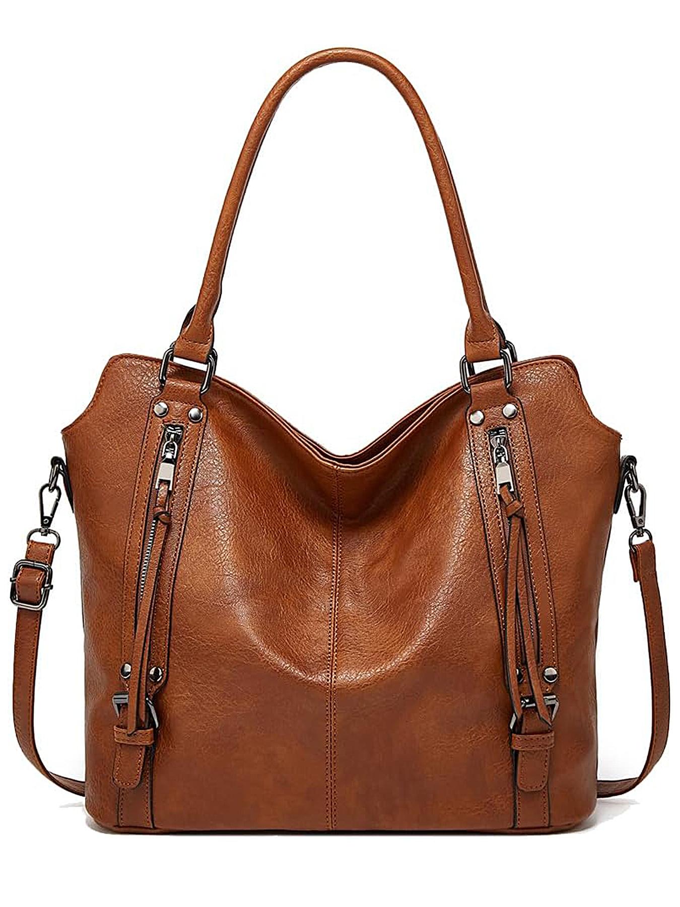 Women's Artificial Leather Tote Bag, Zipper Crossbody Shoulder Bag, Crossbody Purse Handbags, Large Capacity Handbag for Work and Office, Commuter Mom Bag, Commuter Purses, Mother's Day Gift #GLOBAL PICKS