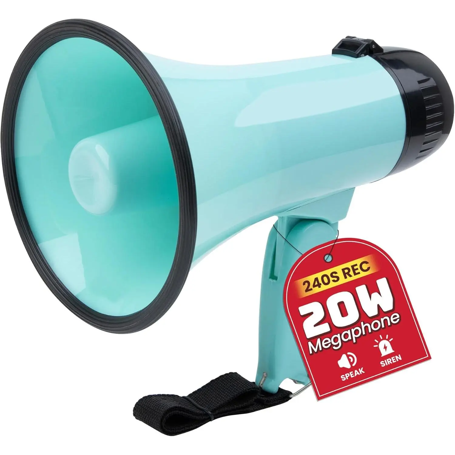 Sports MyMealivos 20W Megaphone Bullhorn, Built in Siren & 240s Recording, 5.4"*8.6" Portable Megaphone with Volume Control Cover Up to 300 feet+ for Indoor and Outdoor Activities
