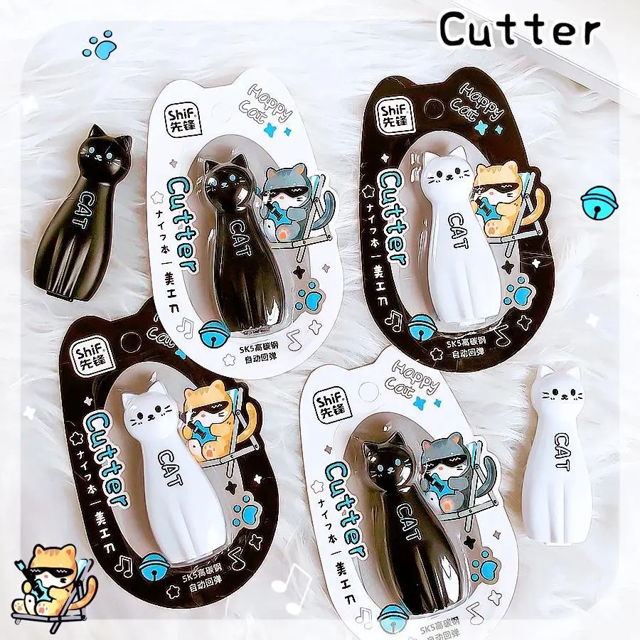 kawaii crafting supplies pocketknives office supplies Student mini pocket cutter cat Box cutter cute stationery supplies