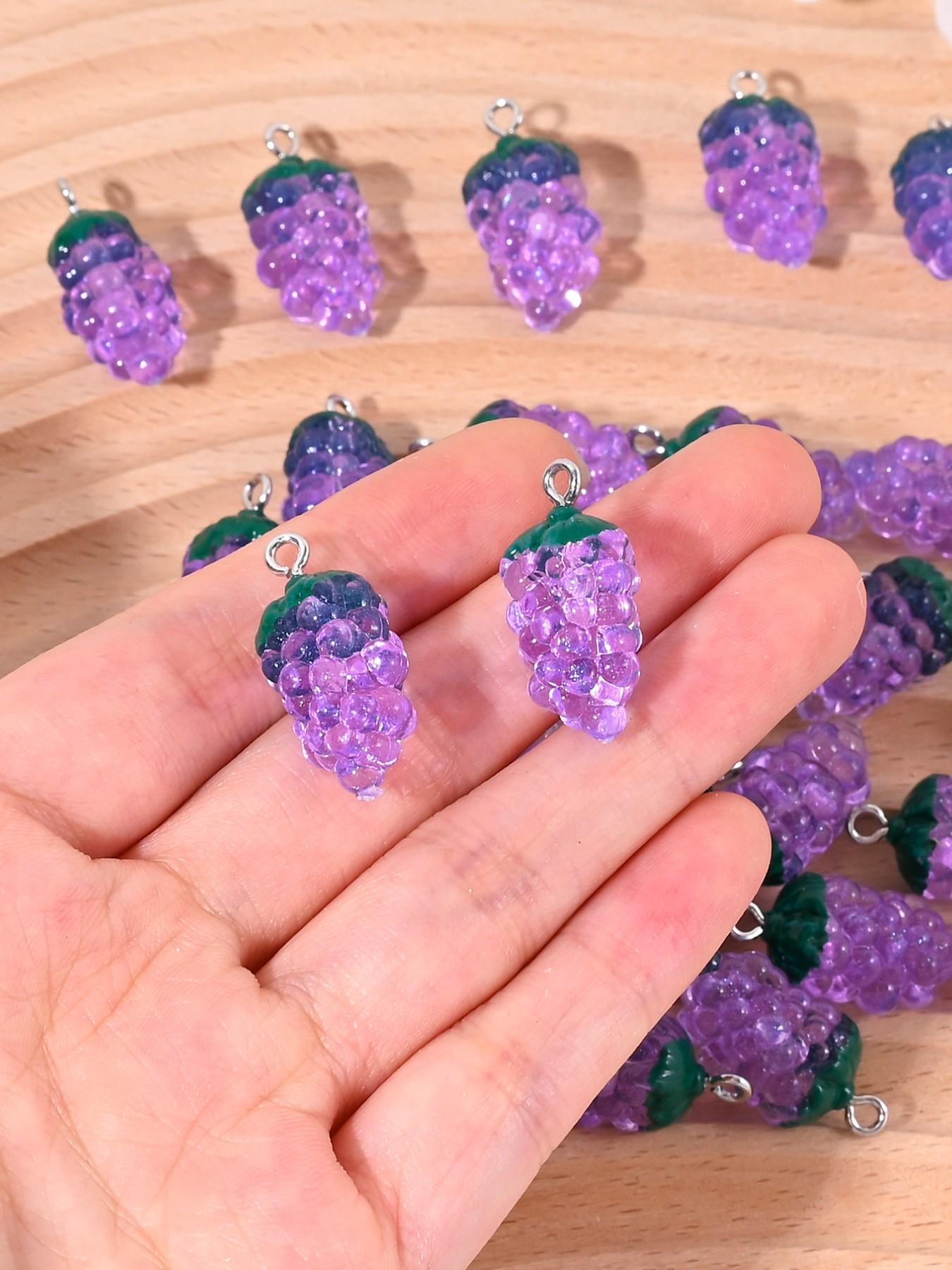 30 Cute Grape Charms for DIY Jewelry Making, Perfect for Earrings, Necklaces, Bracelets, Keychains, Daily Accessories