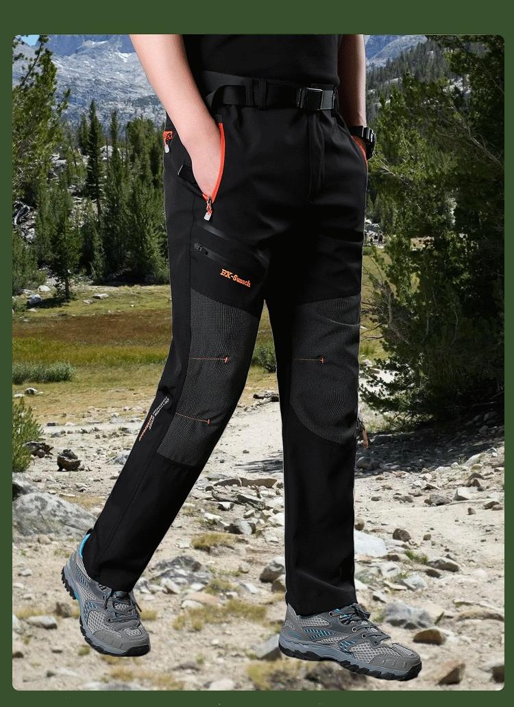 Men's Outdoor Casual Quick-Dry Pants Waterproof Multi-Pocket Workwear Long Trousers Thin Breathable Hiking Camping Fishing Pants