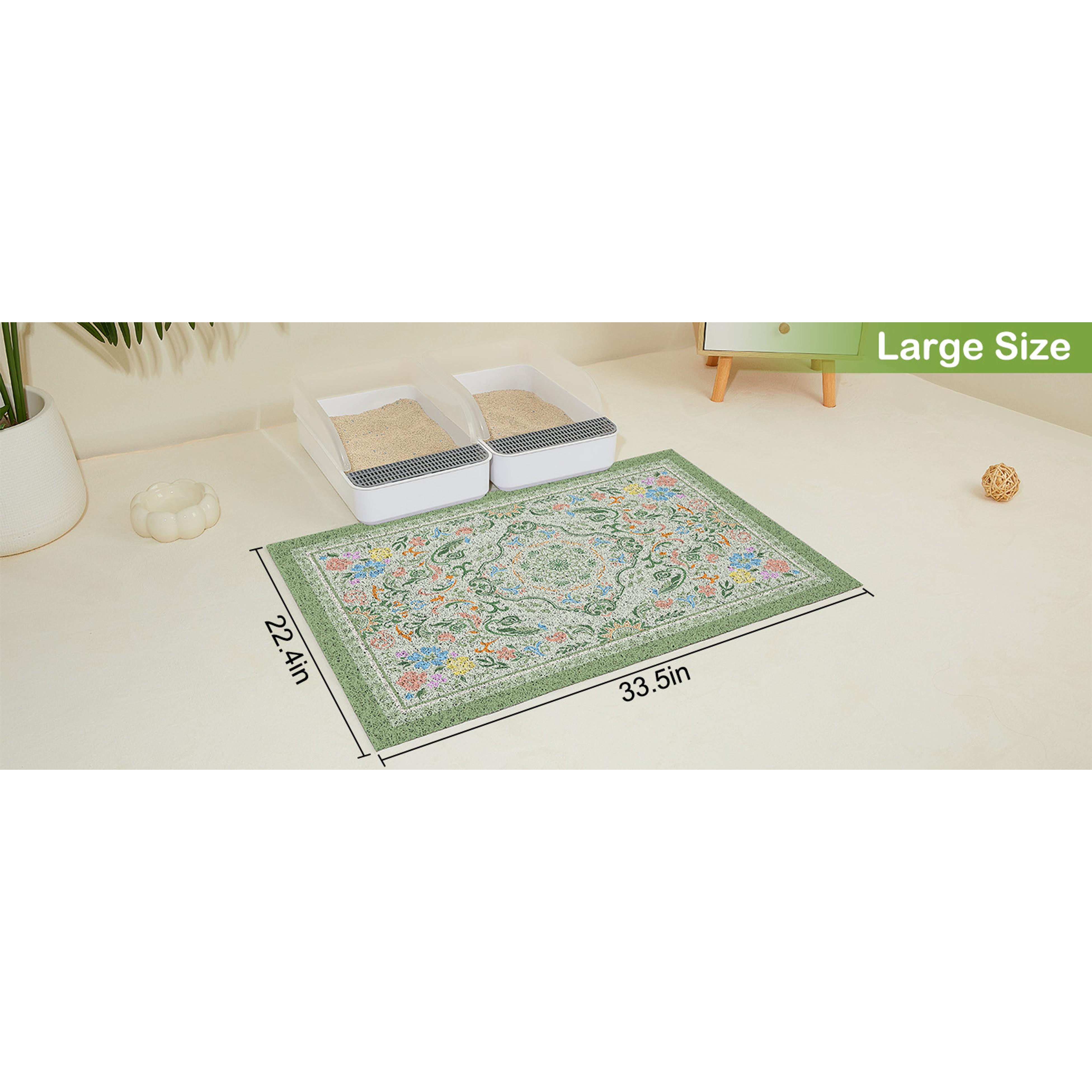 Cat Litter Mat with Non-Slip Bottom Litter Box Mat 33"X22" Litter Trapping Mat Easy to Clean Washable Cat Food Mat for Kitty Cat Litter Mat with Non-Slip Bottom Litter Box Mat 33"X22" Litter Trapping Mat Easy to Clean Washable Cat Food Mat for Kitty