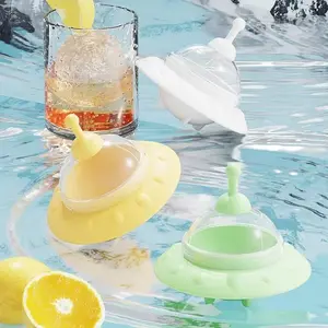 Fly Disc Round Ice Ball Mold, Home Use Ice Mould DIY Tool, Refrigerator Freezer Large Ice Cube Maker, Homemade Ice Box