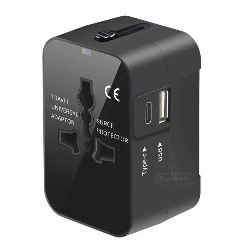 1Pc Qualified Travel Adapter - Plug & Universal Adapters for Global Use - US, EU, UK, Australia Plugs, Wall Charger for iPhone, Samsung, Xiaomi & Android Devices - Fits 150+ Countries, Plug Adapters