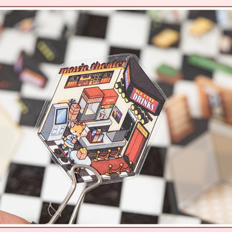 Mini 3D Sticker Scene Set, Sticker Packs, DIY 3D House Stickers for Home Decoration, Relaxing Craft Kit for Adults, Perfect Christmas and Birthday Gift