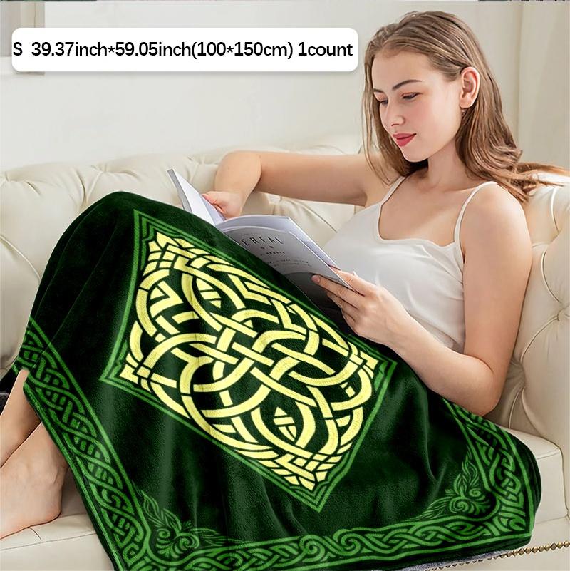 Celtic Knot Pattern Throw Blanket, Soft & Skin - friendly, Lightweight with Multiple Specs. Colorful, ideal for Sofa, Dorm, Travel, Camping. Perfect gift for Gatherings, Birthdays, Festivals, Back - to - school, boasting traditional ornate aesthetic.