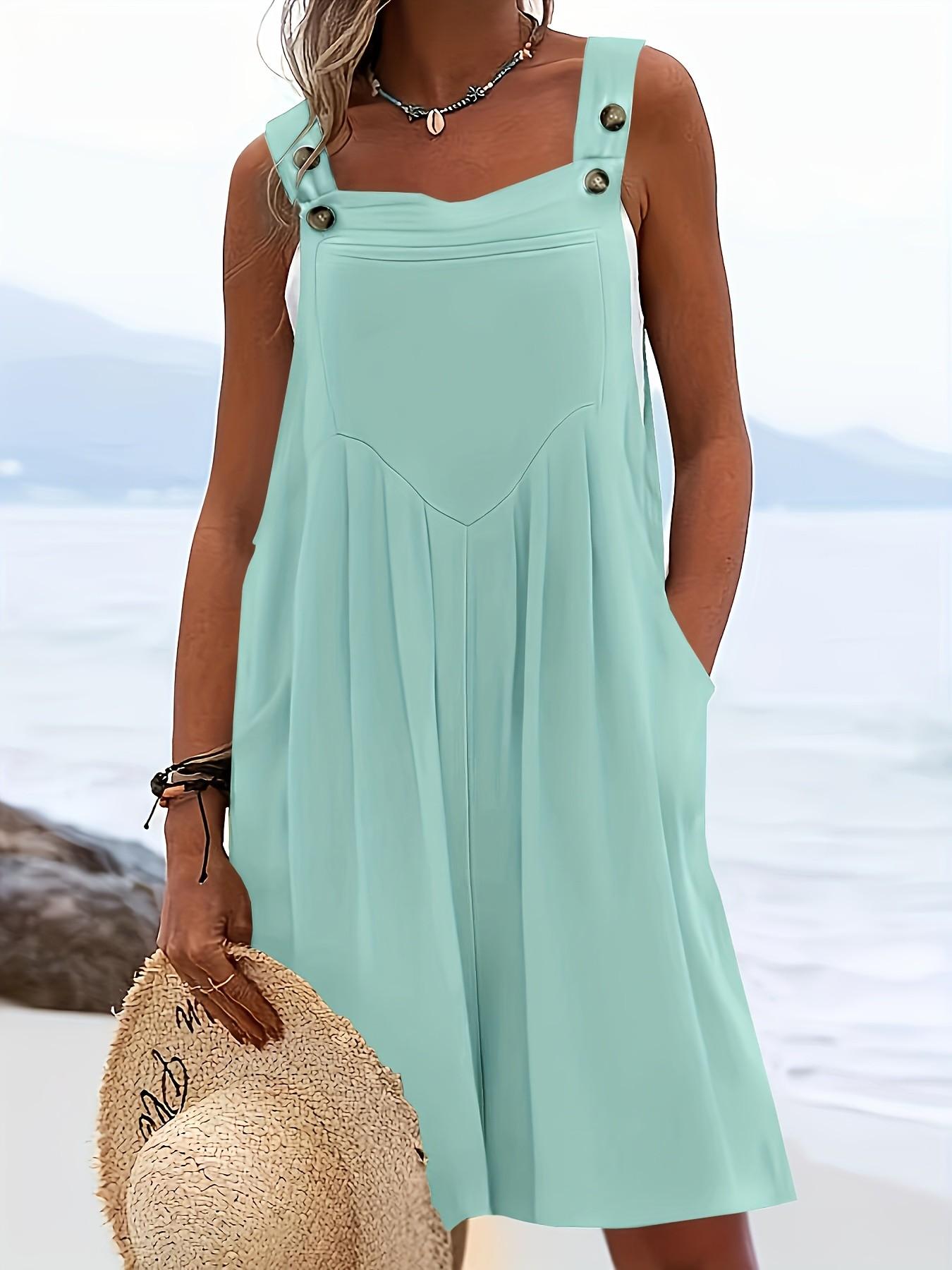 Women's Plus Size Casual Fashion Wide Leg Shorts, Loose Fit Belted Overall Pants with Button Pockets, 10 Colors Available Women's Plus Size Casual Fashion Wide Leg Shorts, Loose Fit Belted Overall Pants with Button Pockets, 10 Colors Available