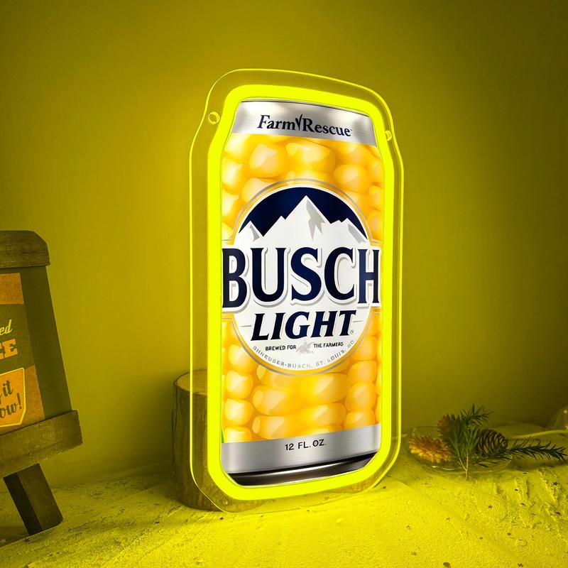 Busch corn Beer Led Neon Sign for Wall Decor, Neon Lights for Bedroom Led Signs Suitable for Man Cave Bar Pub Restaurant Christmas Birthday Party Gift Led Art Wall