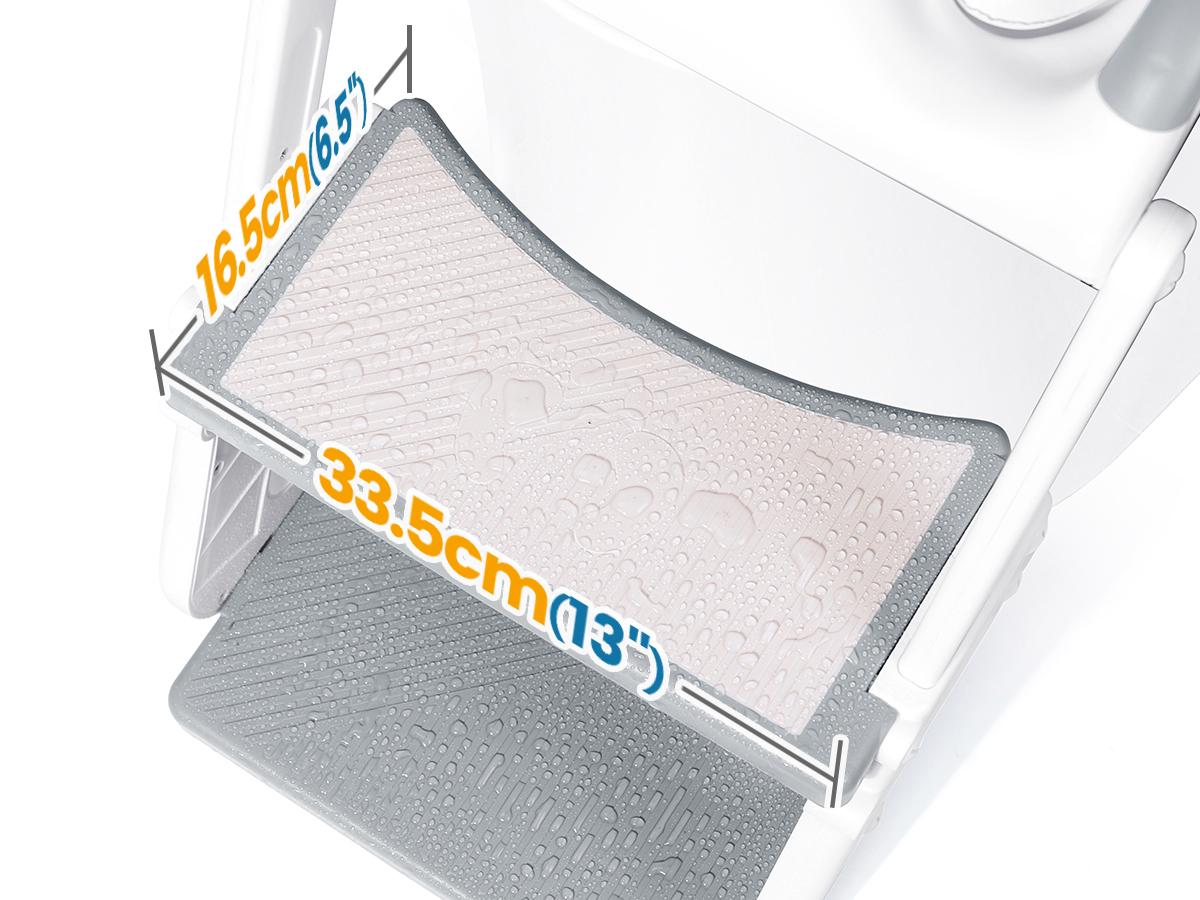 Orzbow 2-IN-1 Potty Training Toilet Seat with Step Stool for Toddler, Stability Training Potty Seat for Kids Boys Girls with Splash Guard and Anti-Slip Pad, Adjustable Ladder & Potty Seat Height, Grey