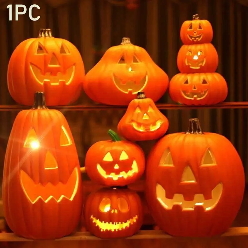 Halloween Pumpkin Lantern Decorative Item, Glowing Large Pumpkin for Storeyard Scene Setup, Halloween Party Event Gift