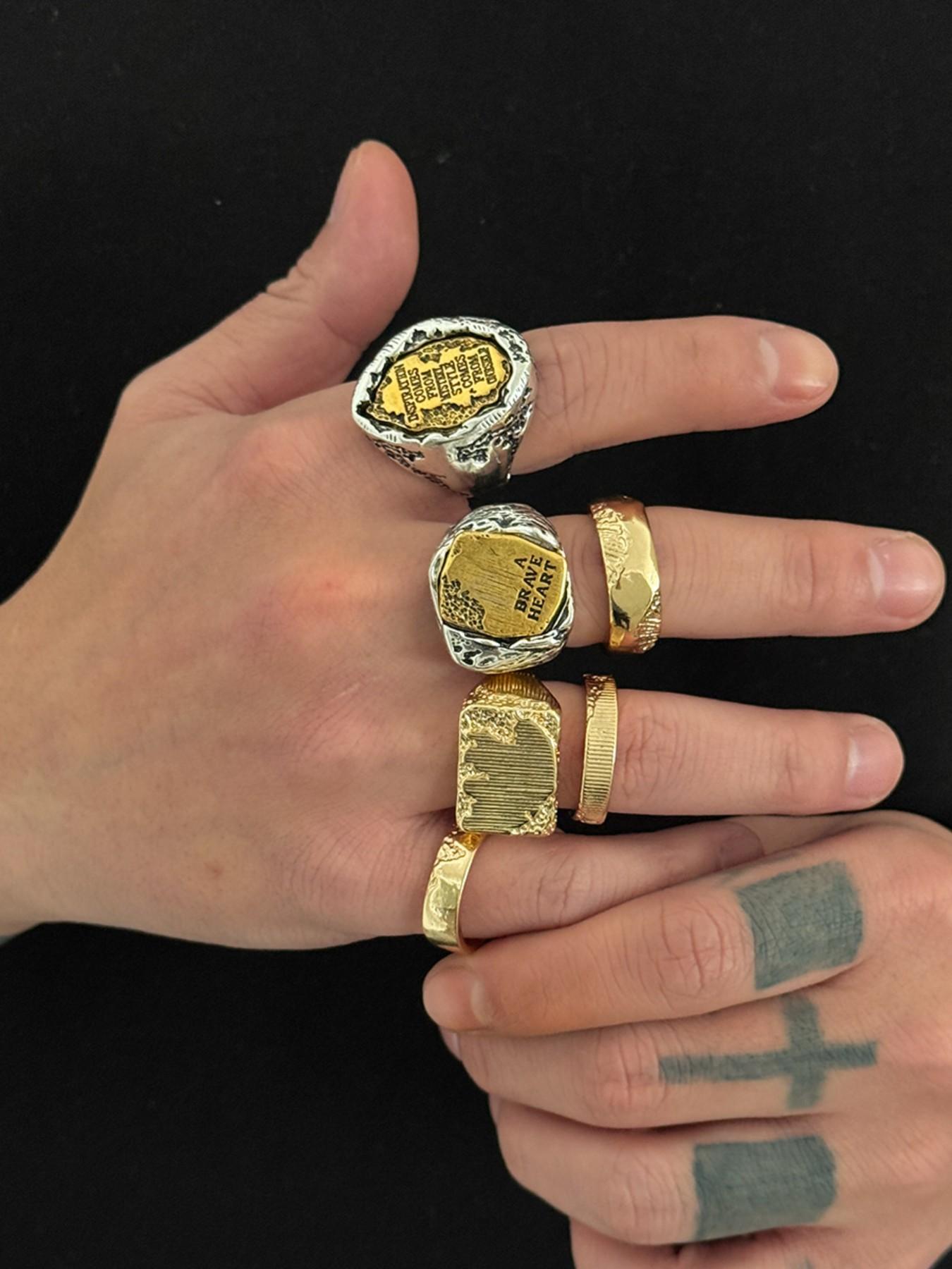 Fashion Asymmetric Metal Ring for Men, Hip Hop Unique Vintage Punk Jewelry, Luxurious Fashion Accessory, Ideal for Daily Wear and Special Occasions