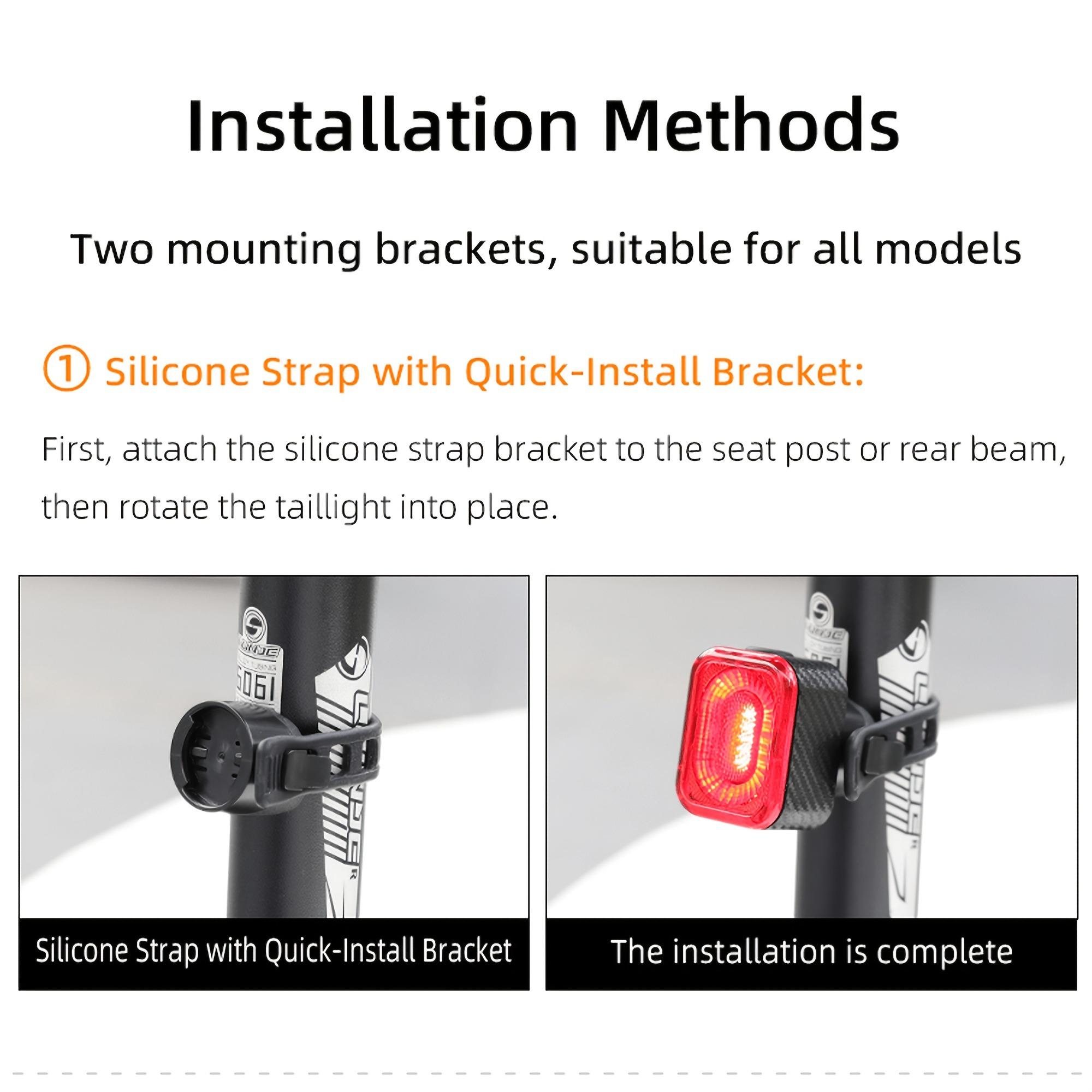 Oein, Bike Back Light Rechargeable, Brake Sensing Rear Lights, Auto On/Off, USB Rechargeable, 4 Mode, 2Installations Ultra Bright LED Warning Back Bicycle Bicycle Accessories