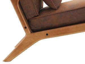 【Back to School】Karl home Accent Chair Mid-Century Modern Chair with Pillow Bronzing Cloth Lounge Arm Chair with Solid Wood Frame & Soft Cushion for Living Room, Bedroom, Belcony, Brown