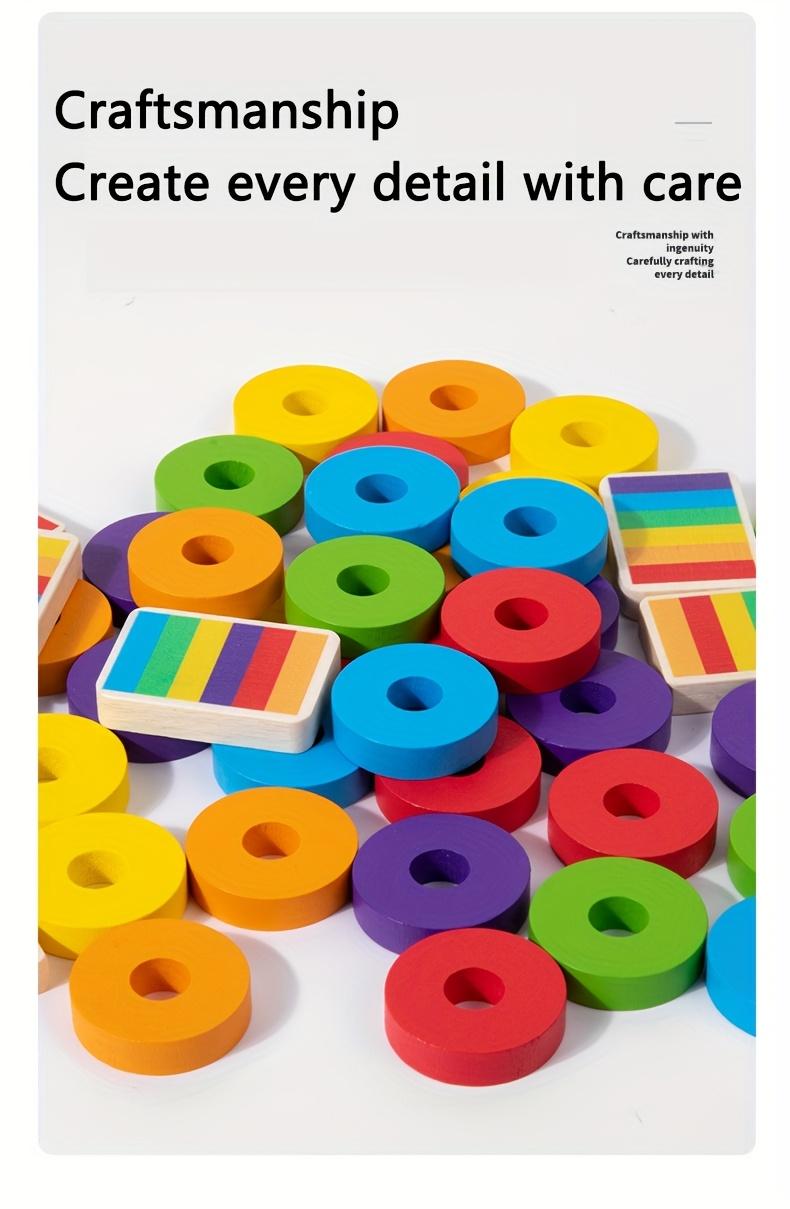 Color matching stacking columns to improve children's hand-eye coordination and color recognition - fun education, stress-free learning, the first choice for holiday birthday gifts! New wooden toys are on the market