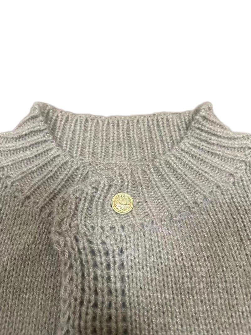 Women's Oversized Knit Cardigan Sweater, Casual Loose-Fitting Round Neck Long Sleeve Drop Shoulder Design, Fall Winter Fashion, Knitted Cardigan Tops