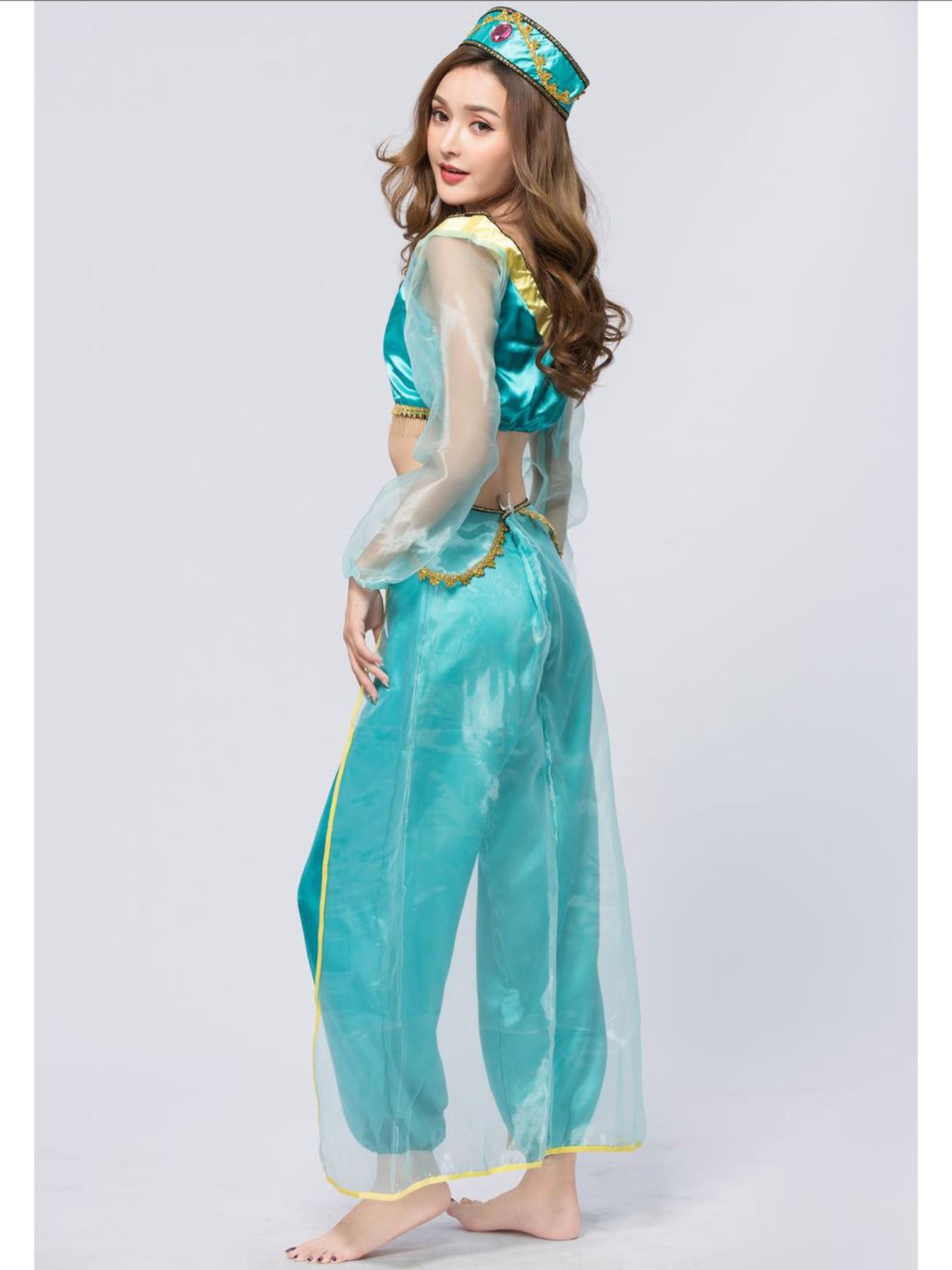 Aladdin Jasmine Princess Dress European and American Adult Cosplay Aladdin Role Play Stage Costume