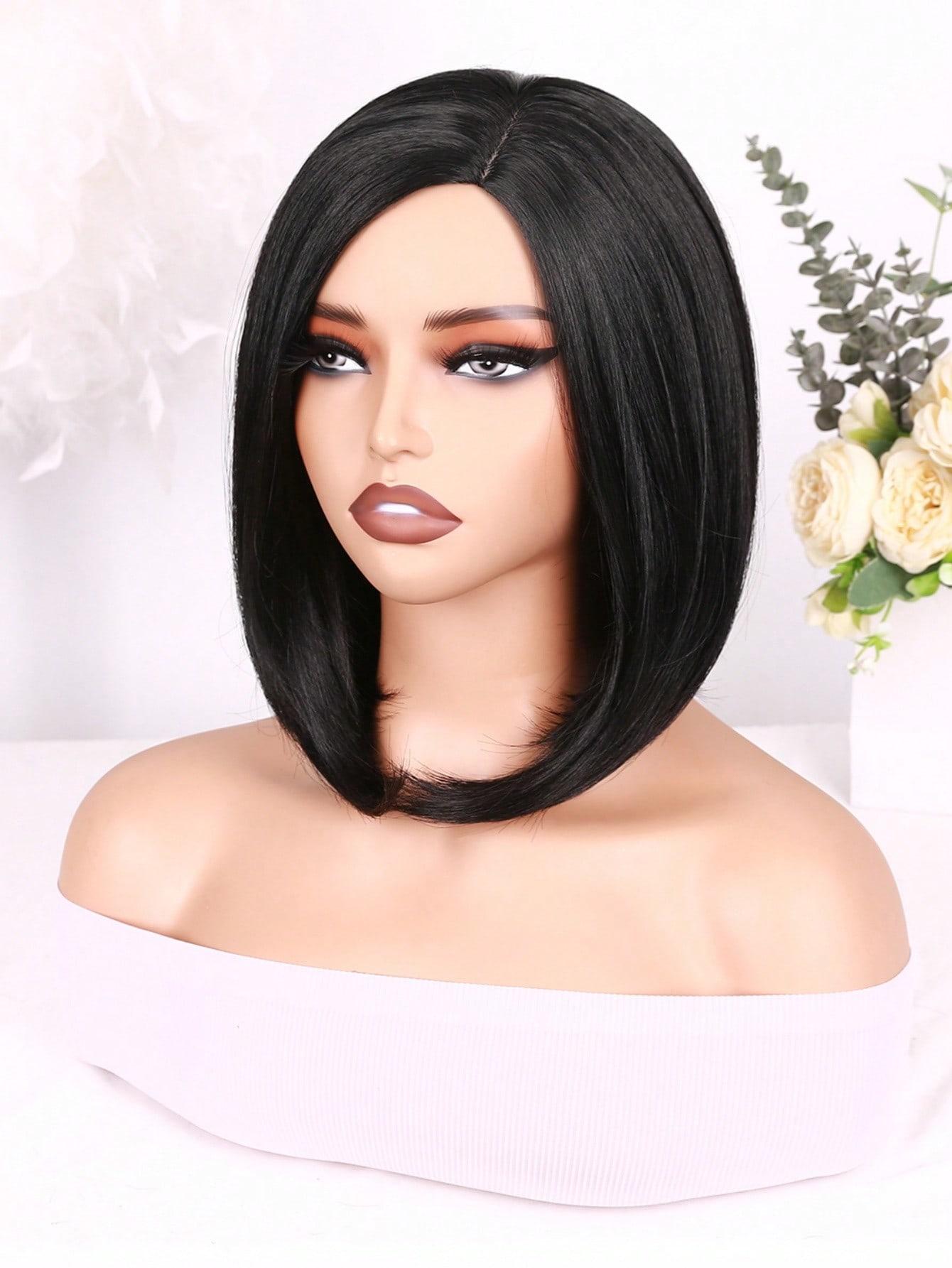 1 Pcs Short Bob Wig Bowl Cut Wig, Synthetic Wigs for Women, Daily Date Vacation Use, Ombre, All Seasons