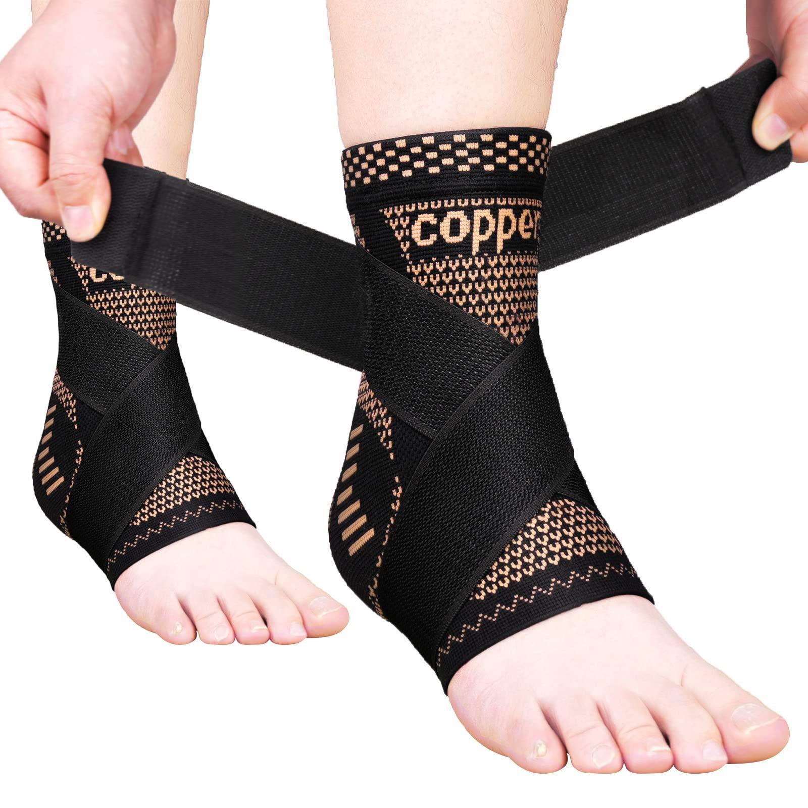 Unisex Copper Color Breathable Ankle Brace, Adjustable Compression Support, Ideal for Running, Basketball, Cycling, Outdoor Activities, Ankle Compression Cuff