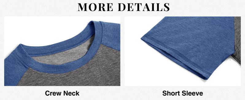 Runcati Mens Casual Slim Fit T Shirts Raglan Short Sleeve Crewneck Baseball Tees Color Block Workout Fashion Shirt