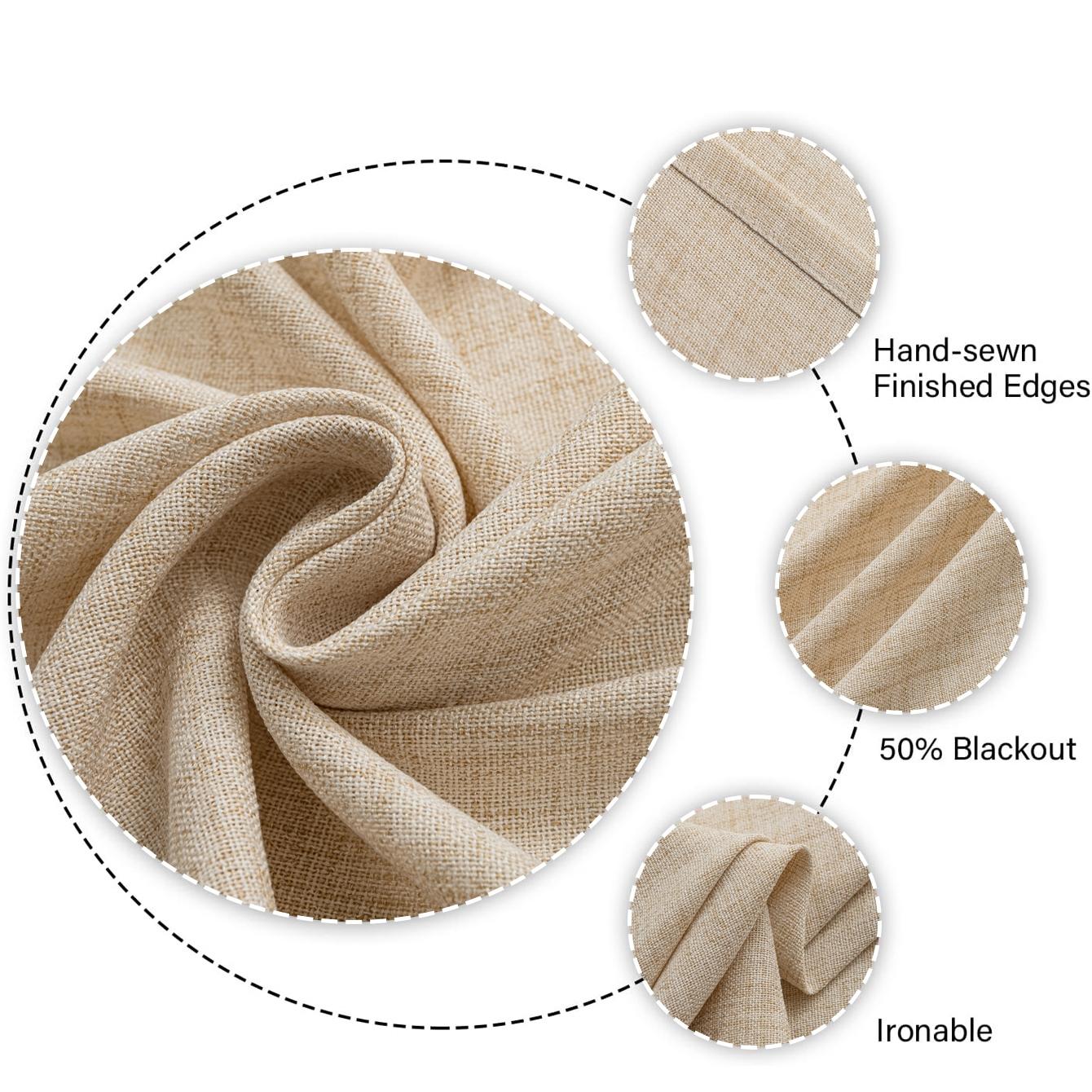 JIT 1PC/2PCS/3PCS linen printed curtains, fresh pastoral style with warm-toned sunflower patterns, semi-transparent rod-pocket type, 195G fabric texture, suitable for kitchens and bedrooms, making your home warmer and cozier, Window Curtain