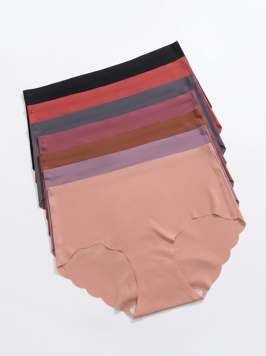 7 Pack Ice Silk Mid Rise Period Panties Seamless Absorbent Leak-Proof Extended Menstrual Underwear For Women