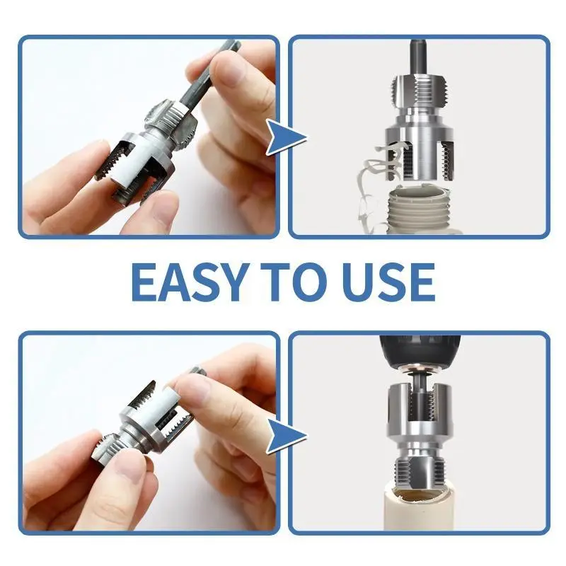 3-in-1 Steel Pipe Threader Tool Kit, Heavy-Duty Cutting Tool with 3 Sizes (1/2" 3/4" 1") for Internal & External Threading, Time-Saving Plumbing Repair & Installation Set with Case,summervibes, Diy Repair, Easy Repair Solutions