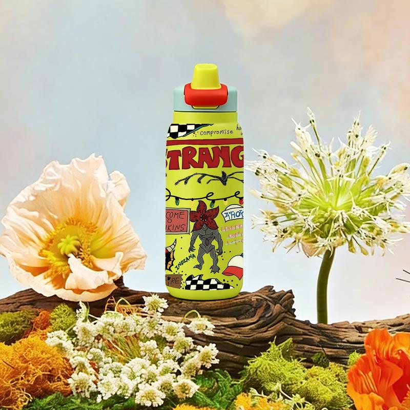 1 Pc 28oz Insulated Mug, Stranger Things Theme Vacuum Cup, Double Wall Thermal Mug, Leak Proof Skinny Insulat Cup, Keeps Hot 12 Hours Cold 24 Hours, Stainless Steel for Hot Cold Drinks, Vacuum Insulated Flask, Daily Use Gift for Women Men Holiday Festival