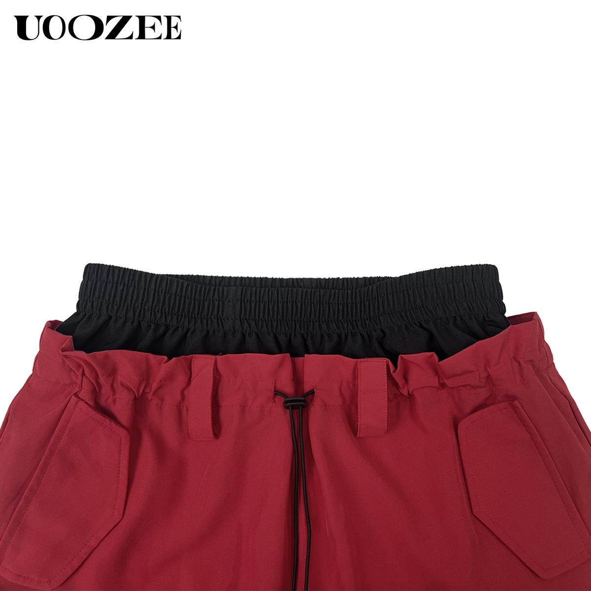 UOOZEE Women's Color Block High Waist Wide Leg Harem Jogger Pants - Polyester, Oversize, Smooth, Graphic, Colorful, Basics, Sporty Chic, Quick Dry, Wrinkle Resistant, with Pockets, Cold Wash, for Casual Streetwear, Coffee Dates, Clothes