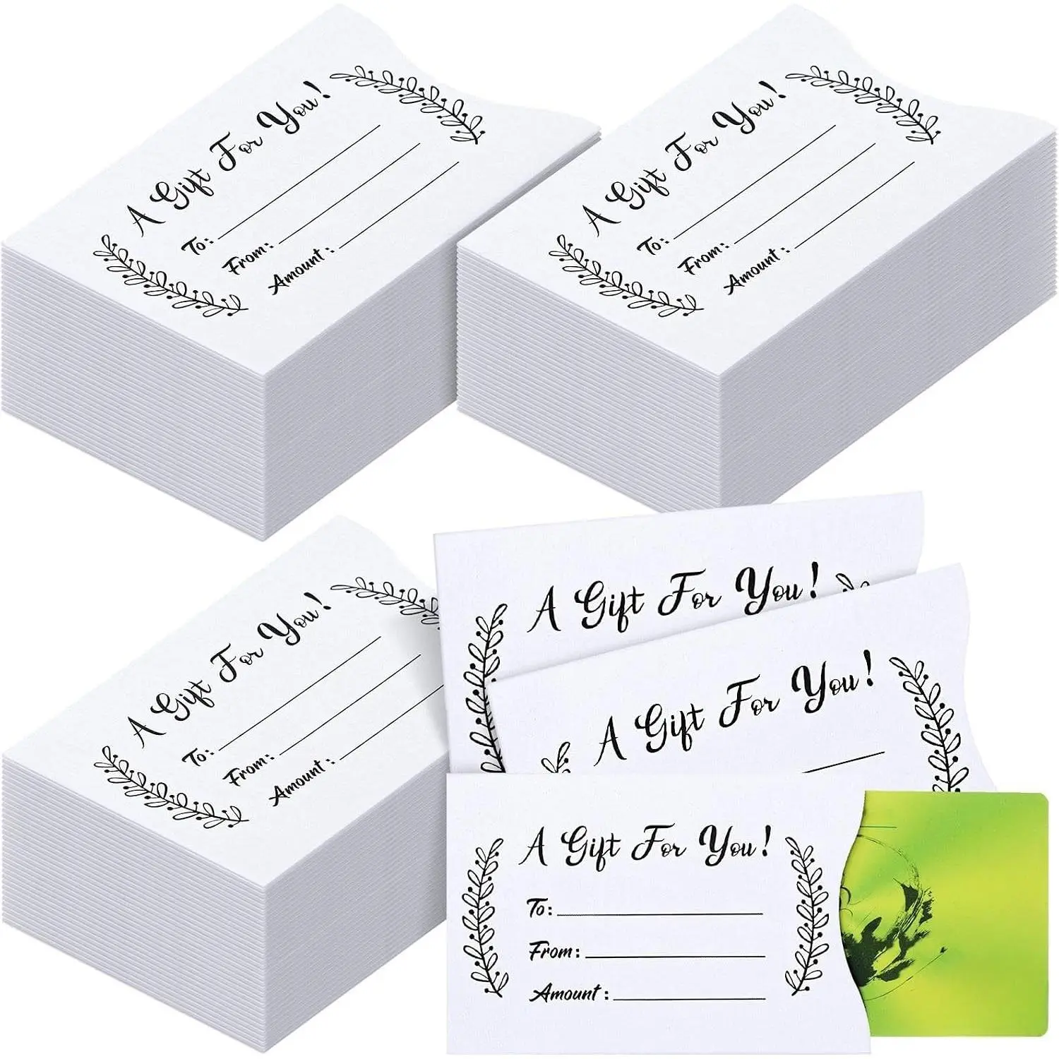 600 Pcs White Gift Card Envelopes Bulk - Thank You & Appreciation Mini Money Cash Envelopes, Blank Hotel Credit Card Sleeves for Holiday Party Business, 3.54 x 2.36 Inches(Gift)