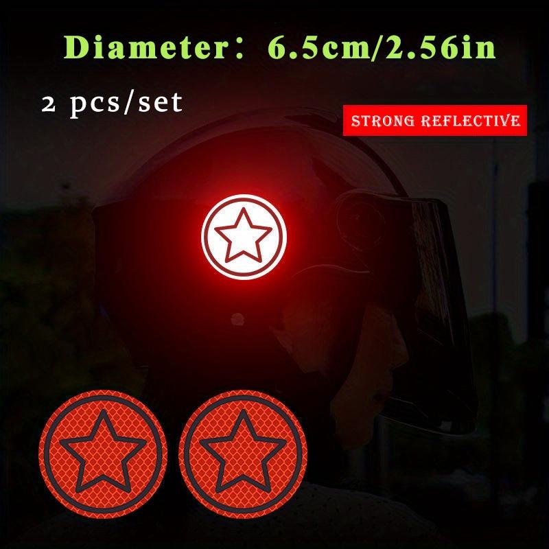 2-Pack Reflective Stickers for Motorcycle Helmets and Cars, Round and Star Pattern Reflective Warning Stickers for Safety