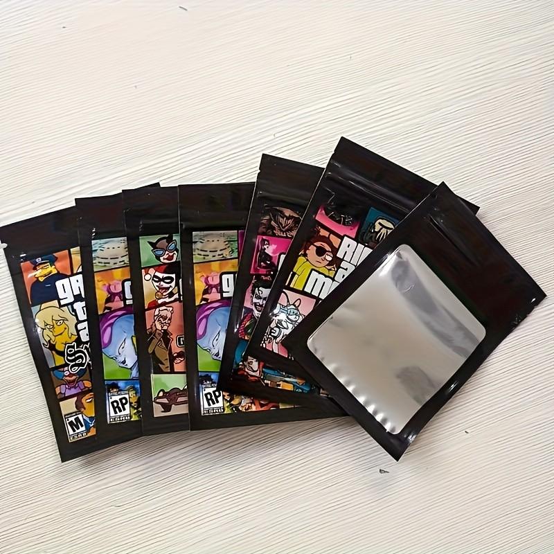 20/50pcs Smell Proof Mylar Bags with Cartoon Print, Resealable Foil Pouches, Reusable Storage Bags for Party Favors