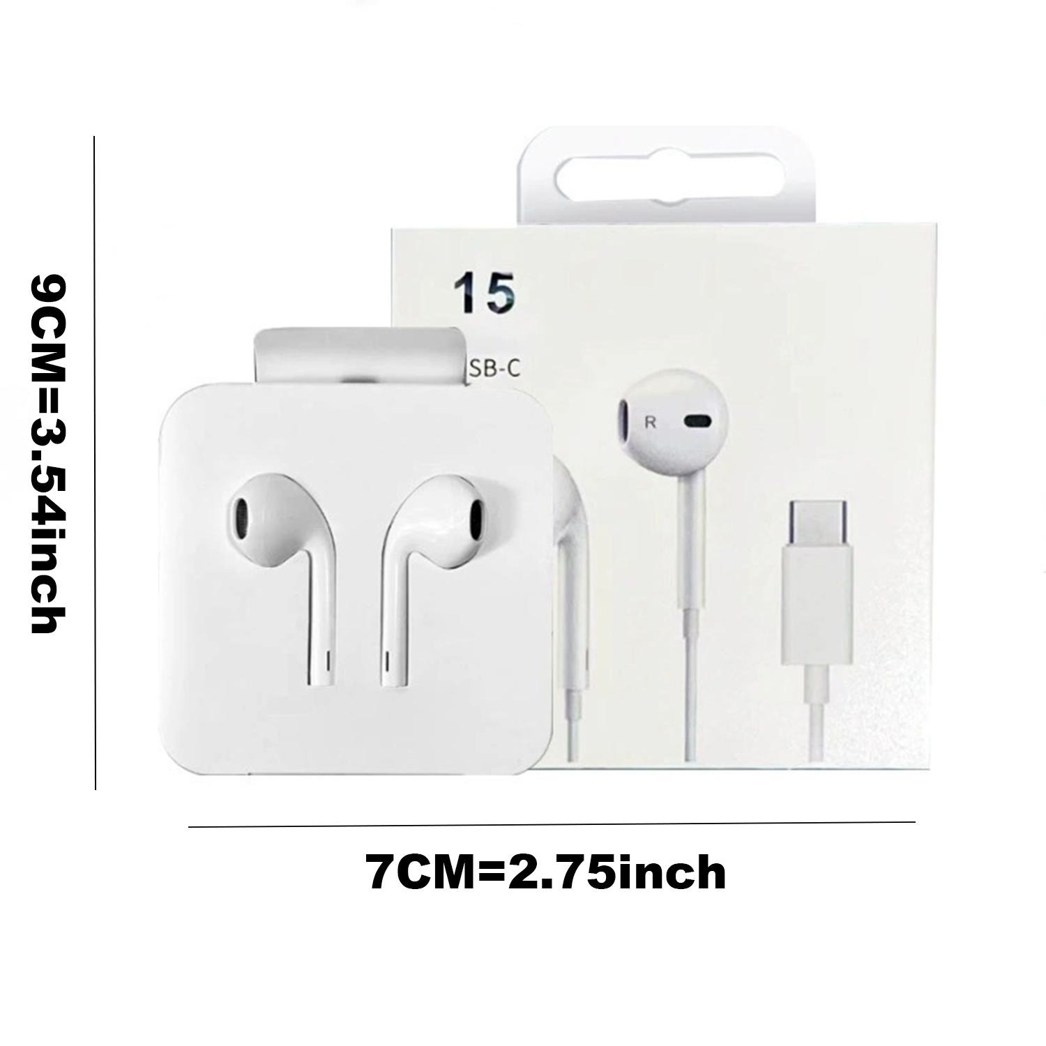 USB C Headphones for Apple 17 Pro Earbuds Type C Wired Earphones with Mic & Remote Control HiFi Stereo for iPhone17 16 Pro/PM/15, iPad Pro, Galaxy S23/S22/S21/Ultra Note 10/20, Pixel 7/6/6