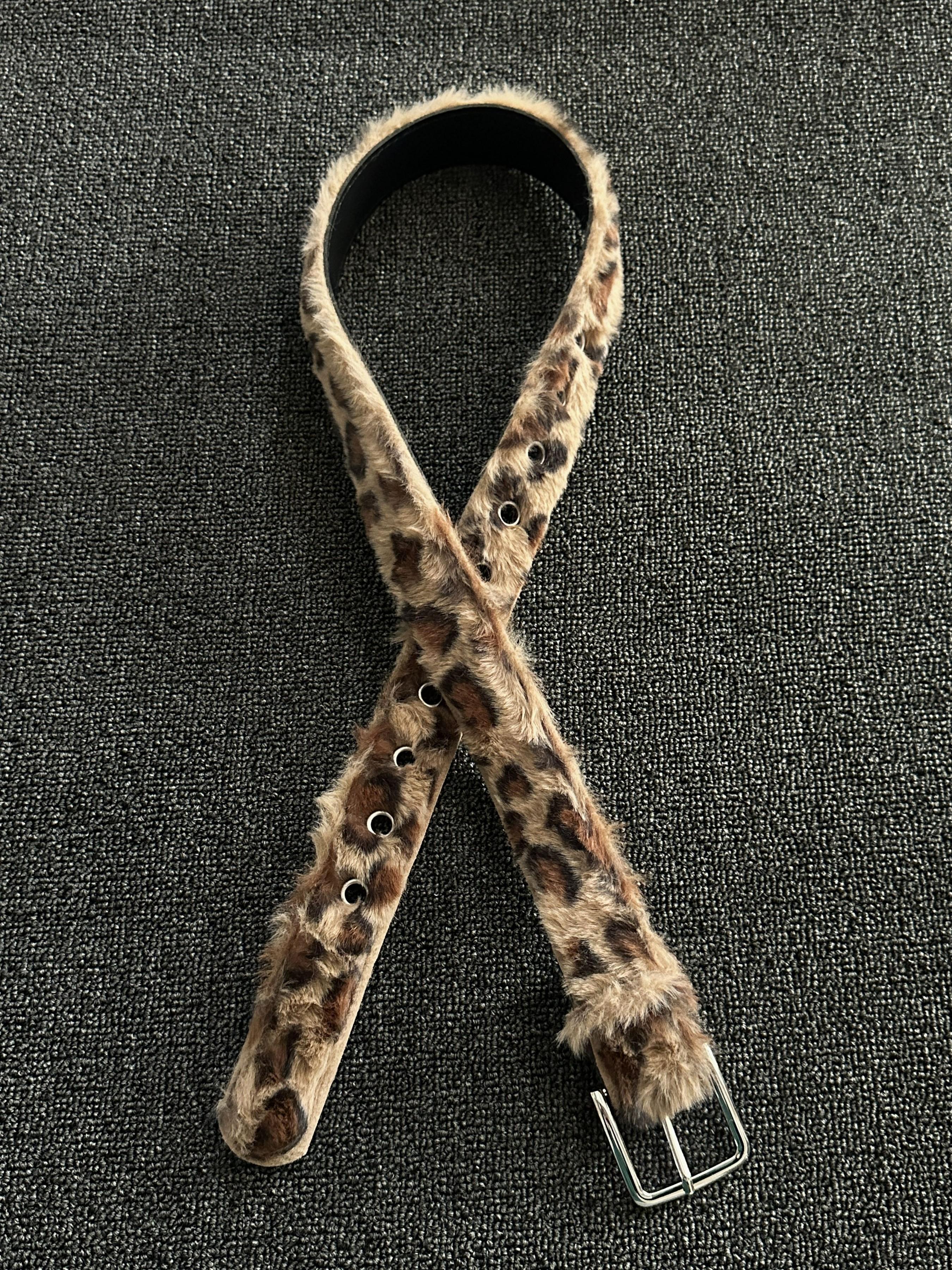 Faux Fur Leopard Print Belt, Punk Leather Belt, Street Style  display picture 1