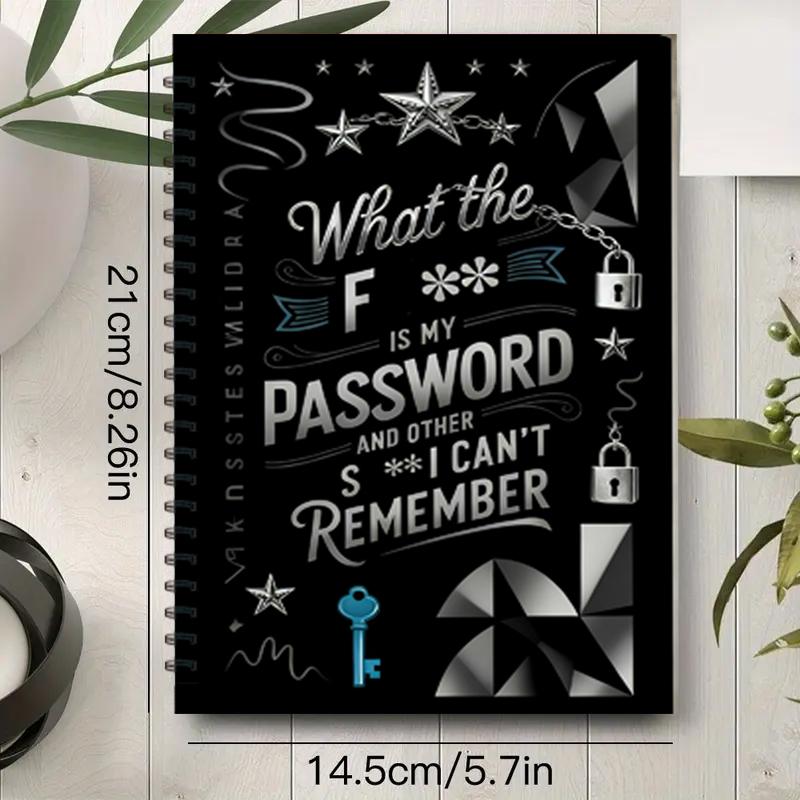 Fun Password Notebook with Generator Pages, Women's Code Diary, Tech Gift for Office & Home, Spiral Bound Password Manager, Travel Diary Notebook