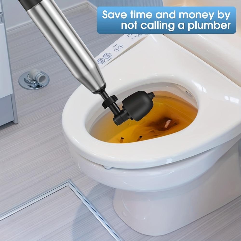 Toilet Plunger Kit, High Pressure Air Drain Cleaner, Toilet Clog Remover for Bathroom, Shower, Sink, and Bathtub, Essential Household Cleaning Tools   shock brush