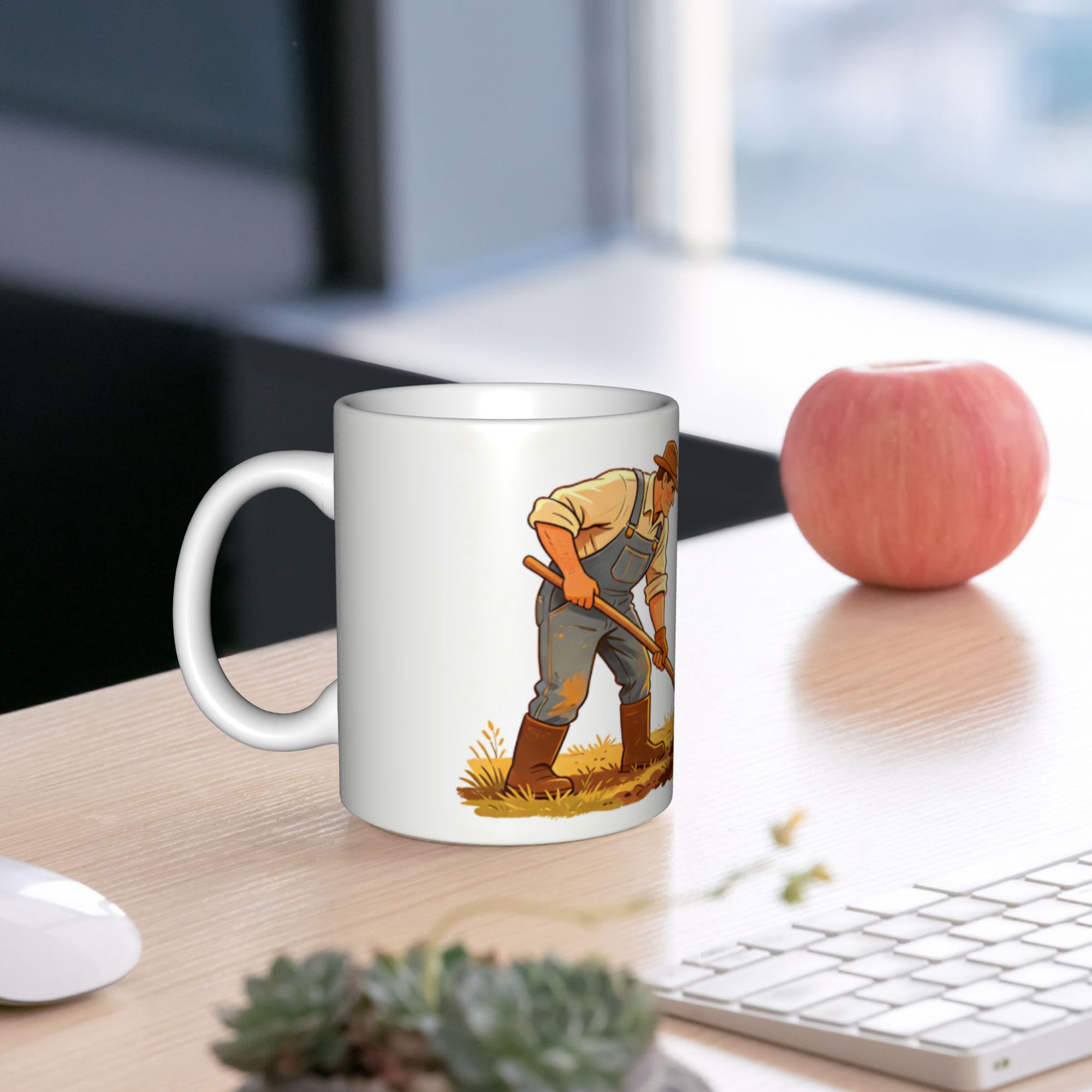 Work-Truth Humorous Ceramic Mug, Kitchen Drinkware for Office Use
