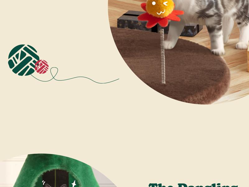 Allewie Christmas Tree Cat Tower for Indoor Cats - 67 Inch Holiday Themed Cat Activity Center with Plush Perch & Condo, Xmas Party Decoration,#TikTokShopfalldealsforyou