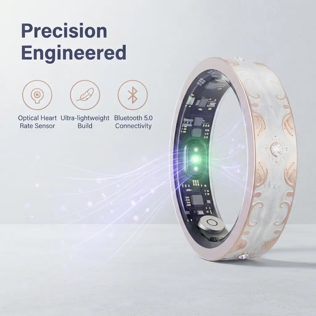 V10 Slim Smart Ring Heart Rate Blood Oxygen Sleep Health Monitoring Sports Pedometer Waterproof Multifunctional Smart Device