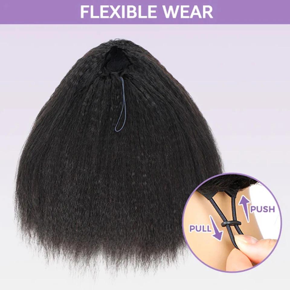 [NEW IN HALF WIG] Kinky Straight 3 in 1 Half Wig Real Human Hair for Women Glueless Wear and Go No Lace Flip Over Half Wig Beginner Friendly Seamless Clip In Wigs 200% #TikTokShopHolidayHaul