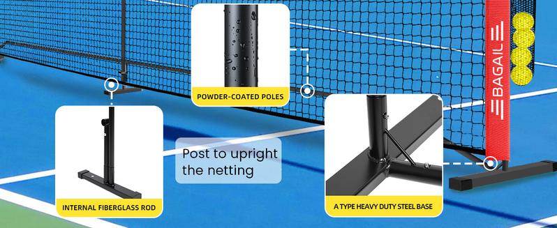 【Holiday Haul】BAGAIL Portable Pickleball Net Set, 22 FT Regulation Size Pickle Ball Net with Ball Collector, Carry Bag, Easy Setup for Outdoor Indoor Driveway family sport Training Equipment Baseball Bat