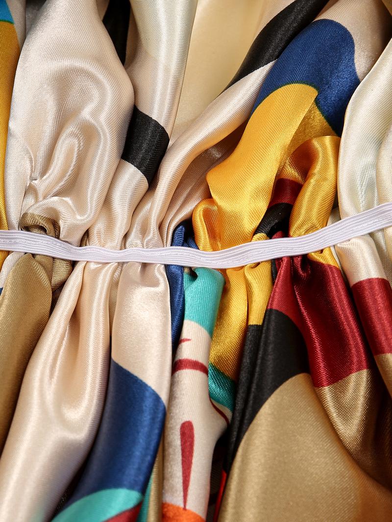 Women's Square Hijab Scarf, Color Block Print Turban, Chemotherapy Sleep Cap, Elastic Head Wrap, Daily Wear, Muslim Accessories, Casual Soft Scarf