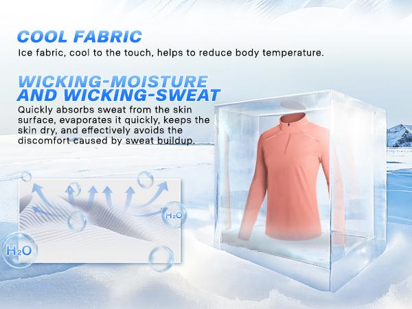 GEMYSE Women's Quarter Zip shirts UPF 50+ Sun Protection Long Sleeve Quick Dry Pullover Workout Hiking Athletic Tops shirts