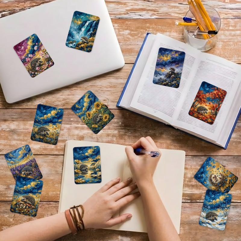 36-sheet cute watercolor hedgehog scenery art card set, cross-border new style, perfect for gift giving, blessing messages, greeting cards