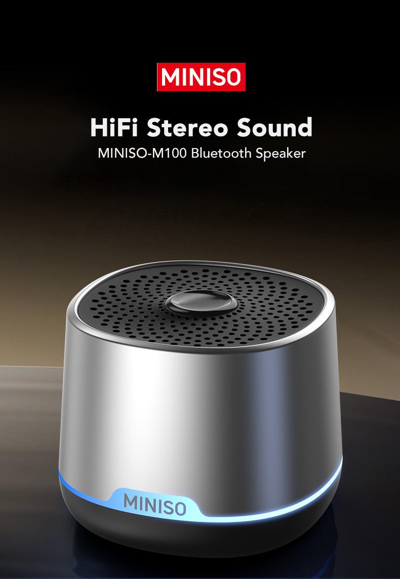 MINISO Portable 5W Wireless Bluetooth Speaker ,Mini Pocket Sound 8 Hours Music Time Speaker , 2 in 1 Stereo Sound Speaker Audio Smartphone