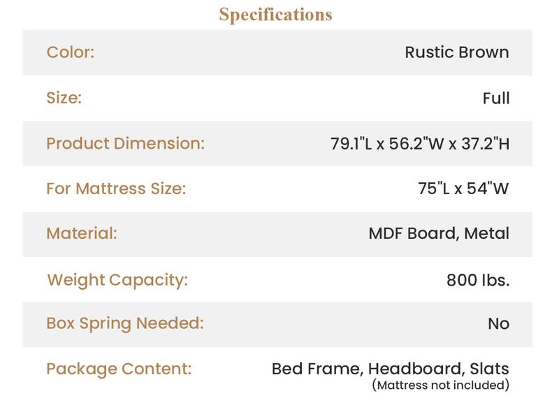 SHA CERLIN Bed Frame with Wooden Headboard,【Frame Only No Mattress】 Heavy Duty Metal Platform Bed, Single Platform Bed for Kids, No Box Spring Needed,Rustic Brown#ChristmasGifts#TikTokShopBlackFriday